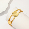 Vintage European Style Brass Flat Round Link Chain Bracelets for Women for Women. ZS6290-5