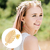 Unicraftale 20Pcs Leaf Brass Stud Earring Findings KK-UN0002-14-6