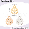6Pcs 3 Colors 304 Stainless Steel Charms STAS-LP0001-31-2