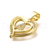 Rack Plating Brass Micro Pave Cubic Zirconia Pendants KK-L226-101G-A-2