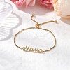 Mother's Day Adjustable 304 Stainless Steel Slider Bracelets BJEW-TA00613-1