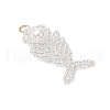 Glass Seed Beaded Fish Pendants PALLOY-MZ00666-02-3