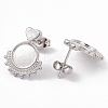Non-Tarnish 304 Stainless Steel Stud Earring Findings EJEW-G338-02P-2