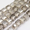 Faceted Cube Shaped Crystal Glass Beads Strands GLAA-F008-F03-2