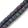 Electroplated Natural Lava Rock Beads Strands X-G-Z032-J04-12A-1