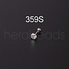 316L Surgical Stainless Steel Clear AB Cubic Zirconia Flat Round Cartilage Earrings WGE6C84-12-1