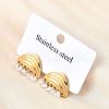 Nuggets 304 Stainless Steel Dangle Stud Earrings EJEW-D315-06G-1