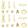 DIY Painting Theme Alloy Keychain Brooch Pin Making Kits DIY-YW0008-71-1