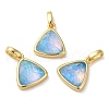 Rack Plating Brass with Synthetic Opal Pendants KK-S370-10G-2
