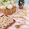 Printed Wood European Beads WOOD-WH0034-18-5