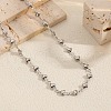 Elegant Vintage Hollow Stainless Steel Link Chain Necklaces for Women WE8601-3-1