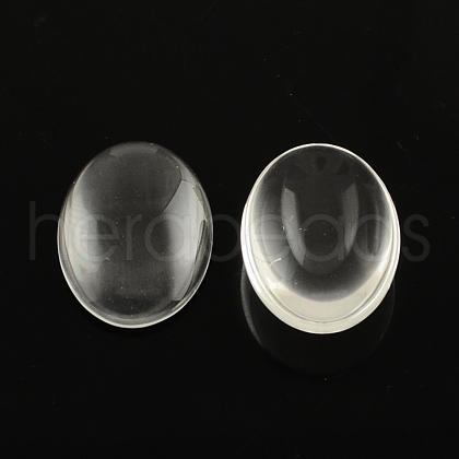 Transparent Oval Glass Cabochons X-GGLA-R022-20x15-1