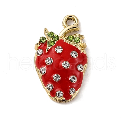 Strawberry Alloy Pendants PALLOY-S051-05G-1