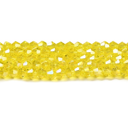 Transparent Electroplate Glass Beads Strands EGLA-A039-T4mm-B21-1