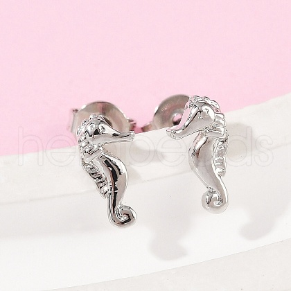 Brass Stud Earrings EJEW-R032-04P-1