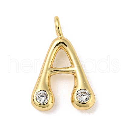 Rack Plating Brass Micro Pave Cubic Zirconia Pendants X-KK-A200-24G-A-1