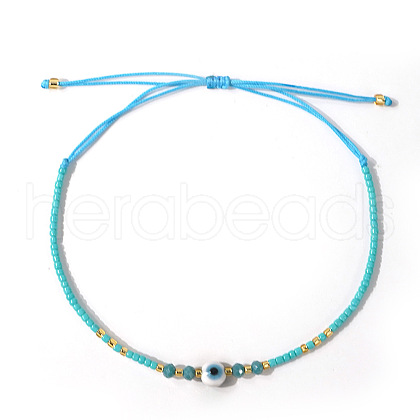 Bohemian Glass Seed Beaded Braided Bead Bracelets EZ3029-3-1