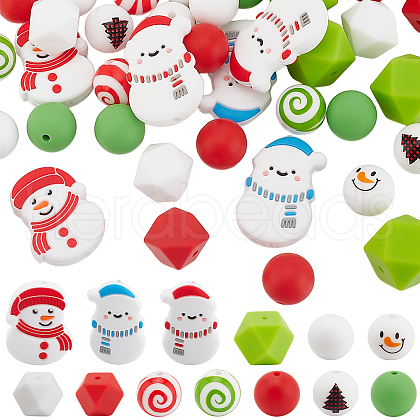   38Pcs 13 Styles Food Grade Eco-Friendly Silicone Beads FIND-PH0022-45-1