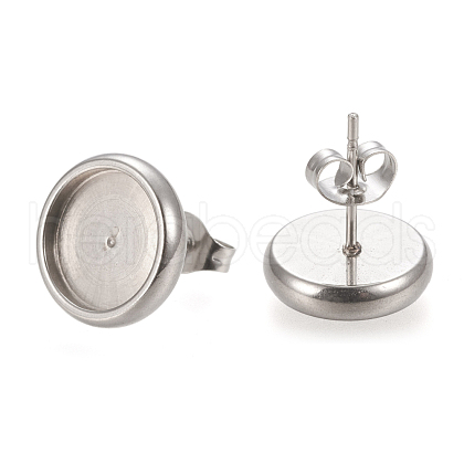 Non-Tarnish 304 Stainless Steel Stud Earring Settings STAS-K202-05D-P-1