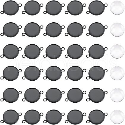 Unicraftale DIY Blank Dome Flat Round Link Connector Making Kit DIY-UN0003-77B-B-1
