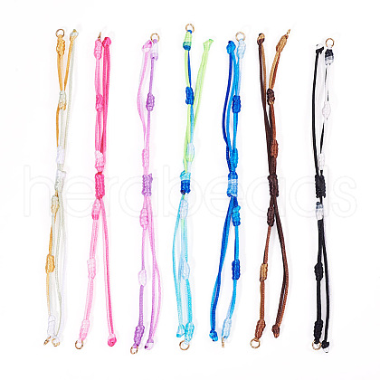 14Pcs 7 Colors Segment Dyed Nylon Braided Cord Bracelet Makings AJEW-TAC00014-1
