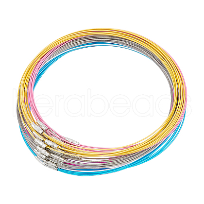 Unicraftale 60Pcs 6 Colors Stainless Steel Wire Necklace Cord DIY Jewelry Making TWIR-UN0001-13B-1
