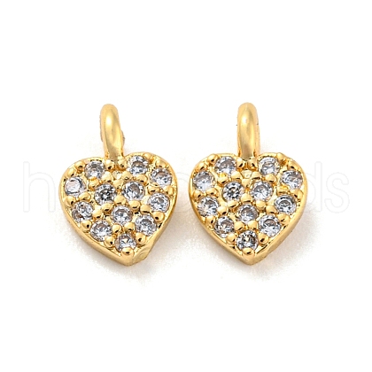 Rack Plating Brass Micro Pave Cubic Zirconia Charms KK-C038-04G-1