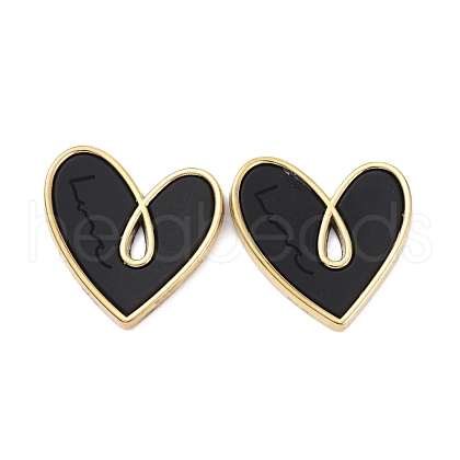 Heart Alloy Spray Painted Pendants PALLOY-P243-01A-1