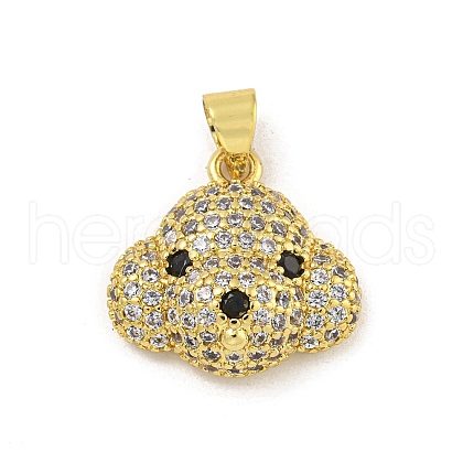 Rack Plating Brass Micro Pave Cubic Zirconia Pendants KK-G513-37G-1