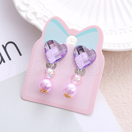 Alloy Plastic Clip-on Earrings for Kid WG21FF0-21-1
