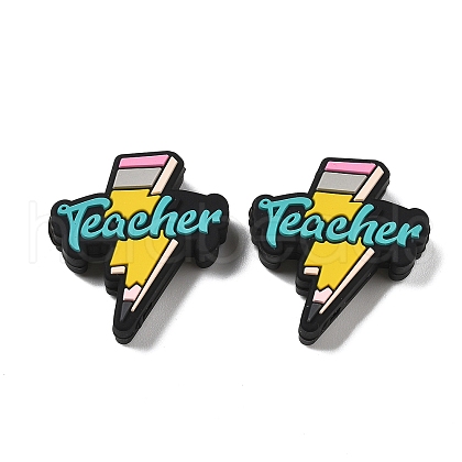 Teachers' Day Silicone Focal Beads SIL-B078-09-1