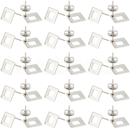 SUNNYCLUE 50Pcs 304 Stainless Steel Stud Earring Findings STAS-SC0008-58-1