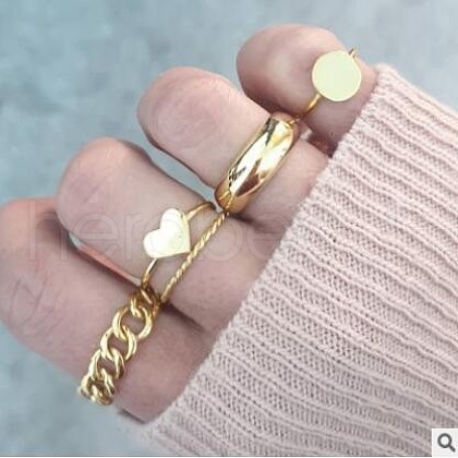 4Pcs Alloy Finger Rings WG0612F-10-1