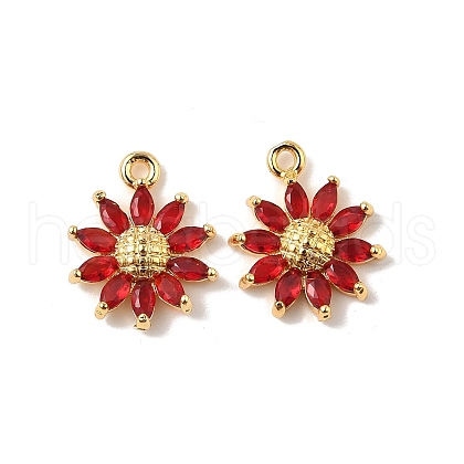 Brass Micro Pave Cubic Zirconia Pendants KK-D373-04B-G-1