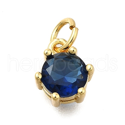 Brass Pave Cubic Zirconia Pendants KK-V002-23G-04-1
