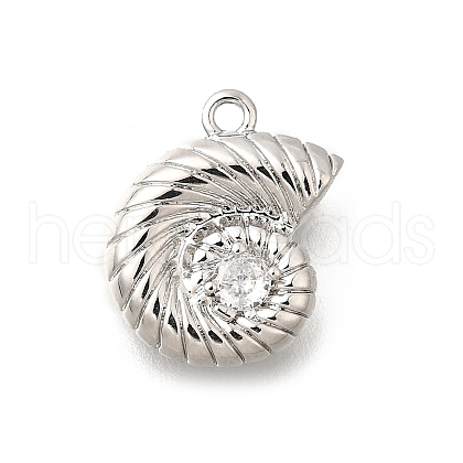 Brass Pave Clear Cubic Zirconia Charms KK-C096-14C-P-1
