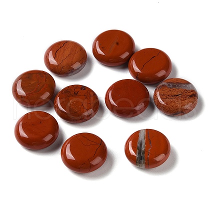 Natural Red Jasper Flat Round Palm Stones G-M416-10D-1