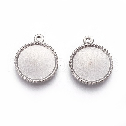 Tarnish Resistant 304 Stainless Steel Pendant Cabochon Settings X-STAS-P231-33P-1