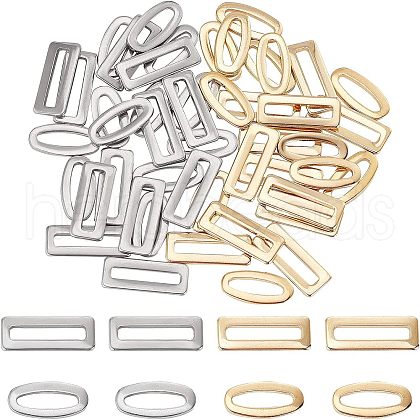 Unicraftale 48Pcs 4 Style 304 Stainless Steel Linking Rings STAS-UN0022-11-1