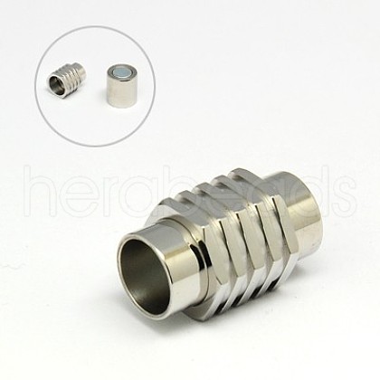 Tarnish Resistant 304 Stainless Steel Magnetic Clasps with Glue-in Ends STAS-K006-31C-1