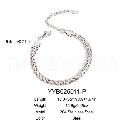 Stainless Steel Snake Chain Bracelets for Unisex LI3246-4-1