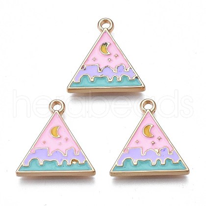 Rack Plating Alloy Enamel Pendants ENAM-S122-66-1