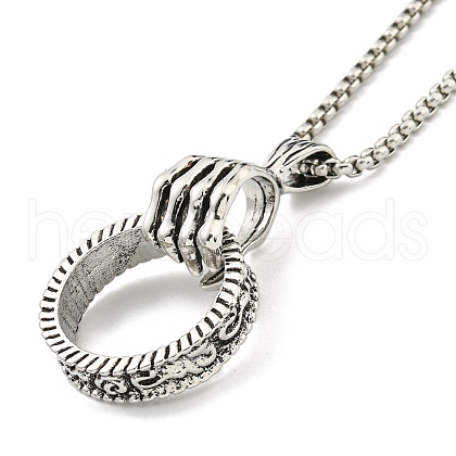 Alloy Pendant Necklace NJEW-B103-01AS-01-1