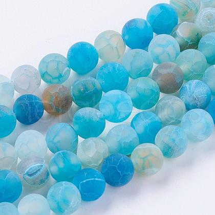 Natural Weathered Agate Beads Strands X-G-G589-8mm-14-1