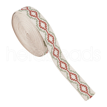 DELORIGIN 10 Yards Polyester Jacquard Cross Ribbon DIY-DR0001-55B-1