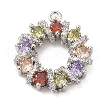 Brass Cubic Zirconia Pendants KK-M275-63P-1
