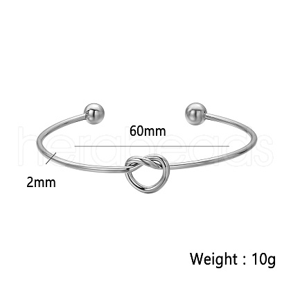 Stylish Knot Stainless Steel Cuff Bangles NA2326-3-1