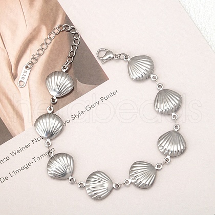 304 Stainless Steel Link Bracelets for Women BJEW-Q041-01A-P-1