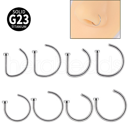 G23 Titanium C Shaped Clip on Nose Rings WGA60F5-03-1