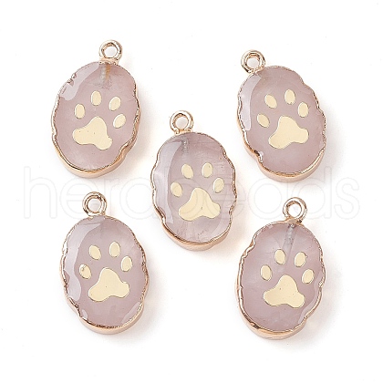 Natural Rose Quartz Oval Pendants G-C102-07G-02-1